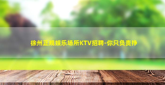 徐州正规娱乐场所KTV招聘-你只负责挣